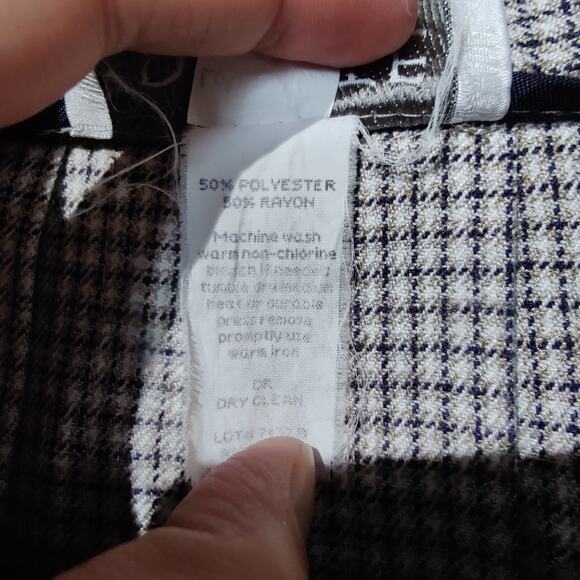 Vintage Petite Sophisticate Sz 6 Pleated School Girl Skirt Houndstooth Plaid - Picture 6 of 7